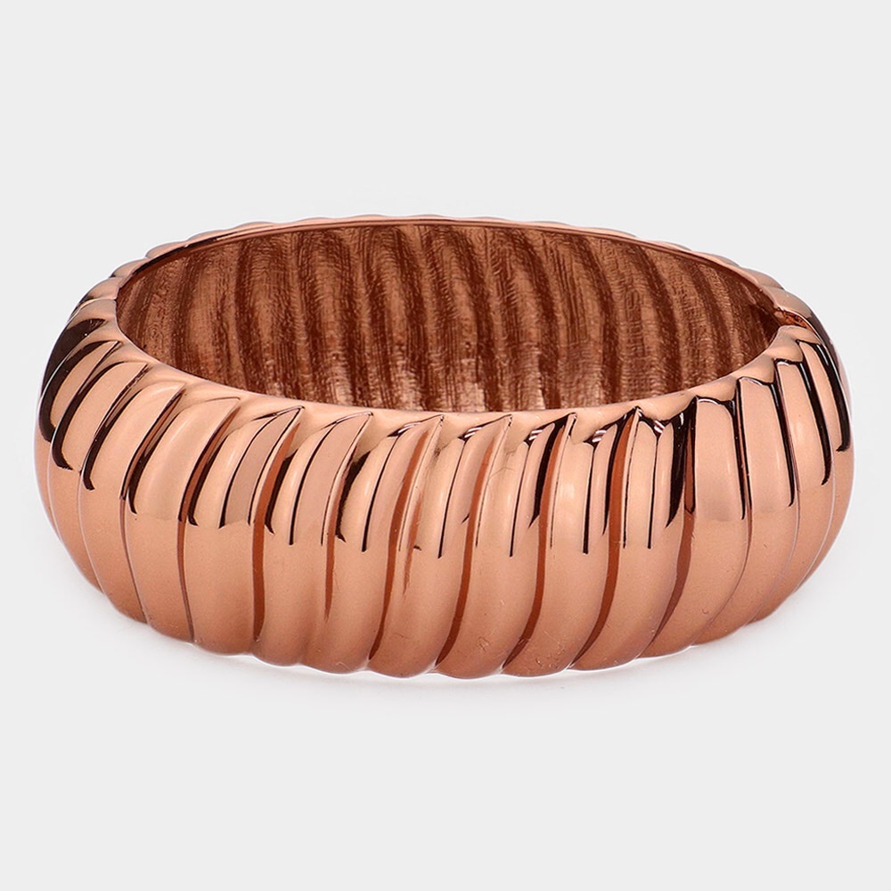 Copper Abstract Metal Hinged Bracelets